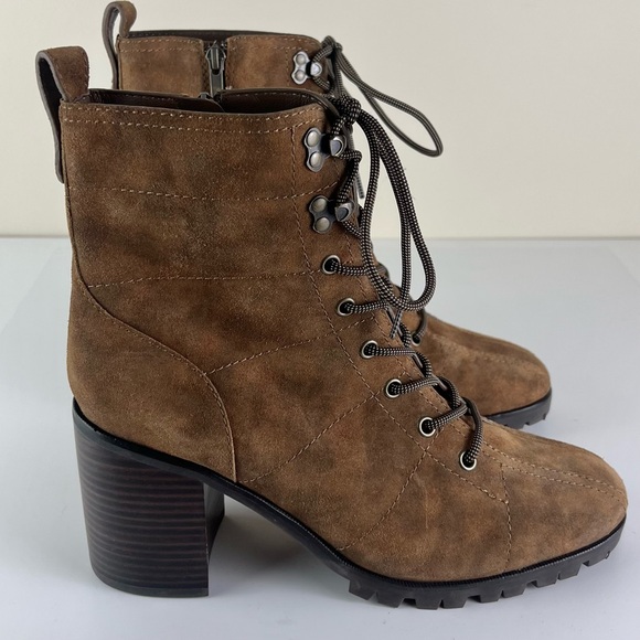 NEW PAIGE BROWN SUEDE ANKLE BOOTS - Picture 3 of 12